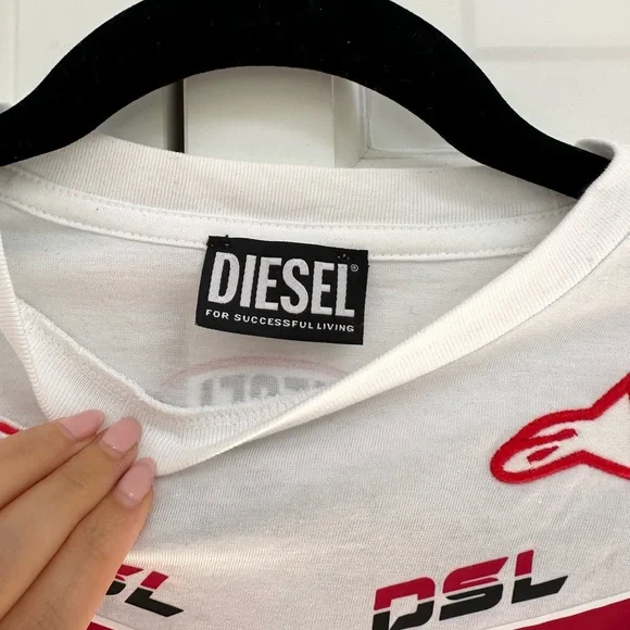 Diesel Cropped Tee with Graphics - Picture 12 of 13
